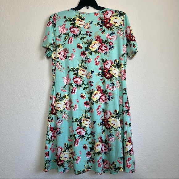 Women's Size XL Short Sleeve Pleated Casual Shirt Floral Dress NWOT - Picture 5 of 13